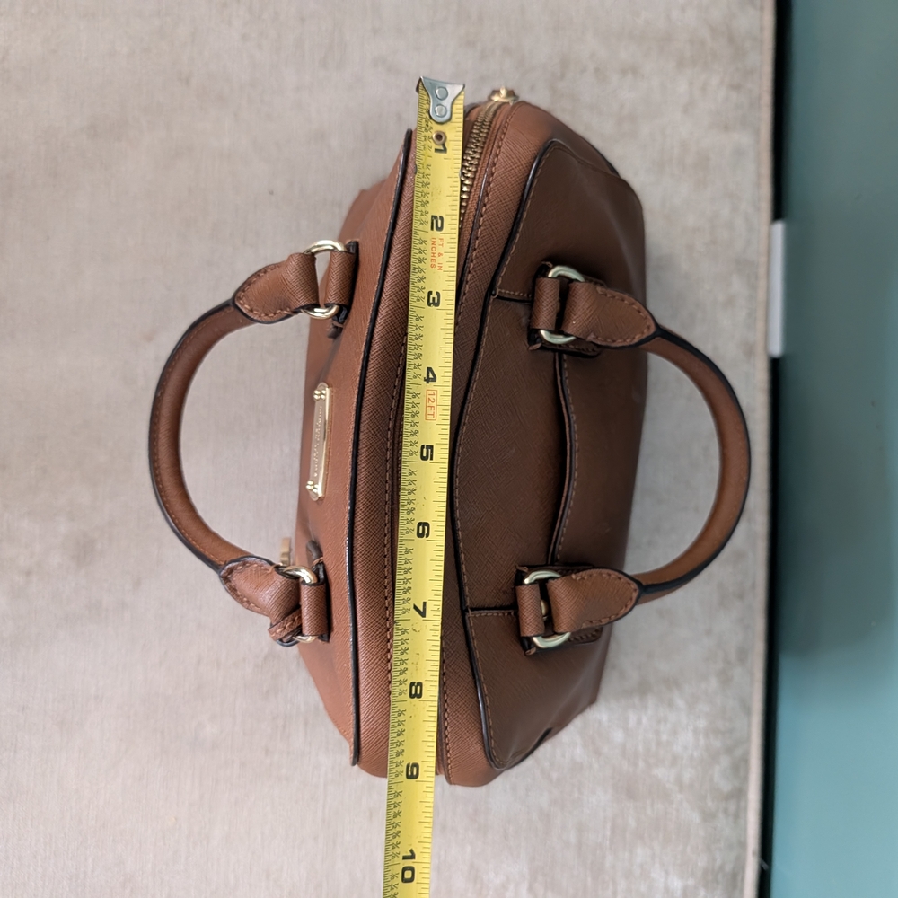 MICHAEL Michael Kors LAILA  Brown Leather Satchel - Picture 14 of 16